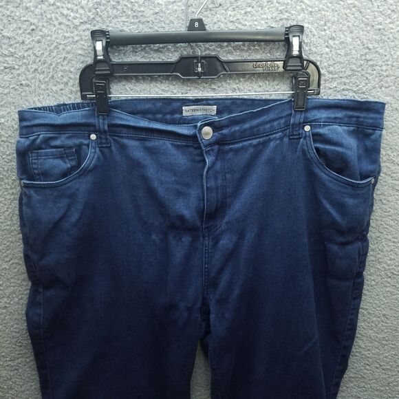 Catherines Women's 24W Sateen Stretch Blue Bootcut Jeans 45.5" 28.5" 14.5" - Picture 2 of 12